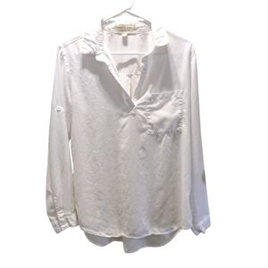 Anthropologie Cloth & Stone Long Line White Tunic Size Medium